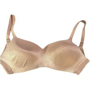 WACOAL Wire Free T-Shirt Back Appeal Bra 36DDD Beige Polka Dot 856303